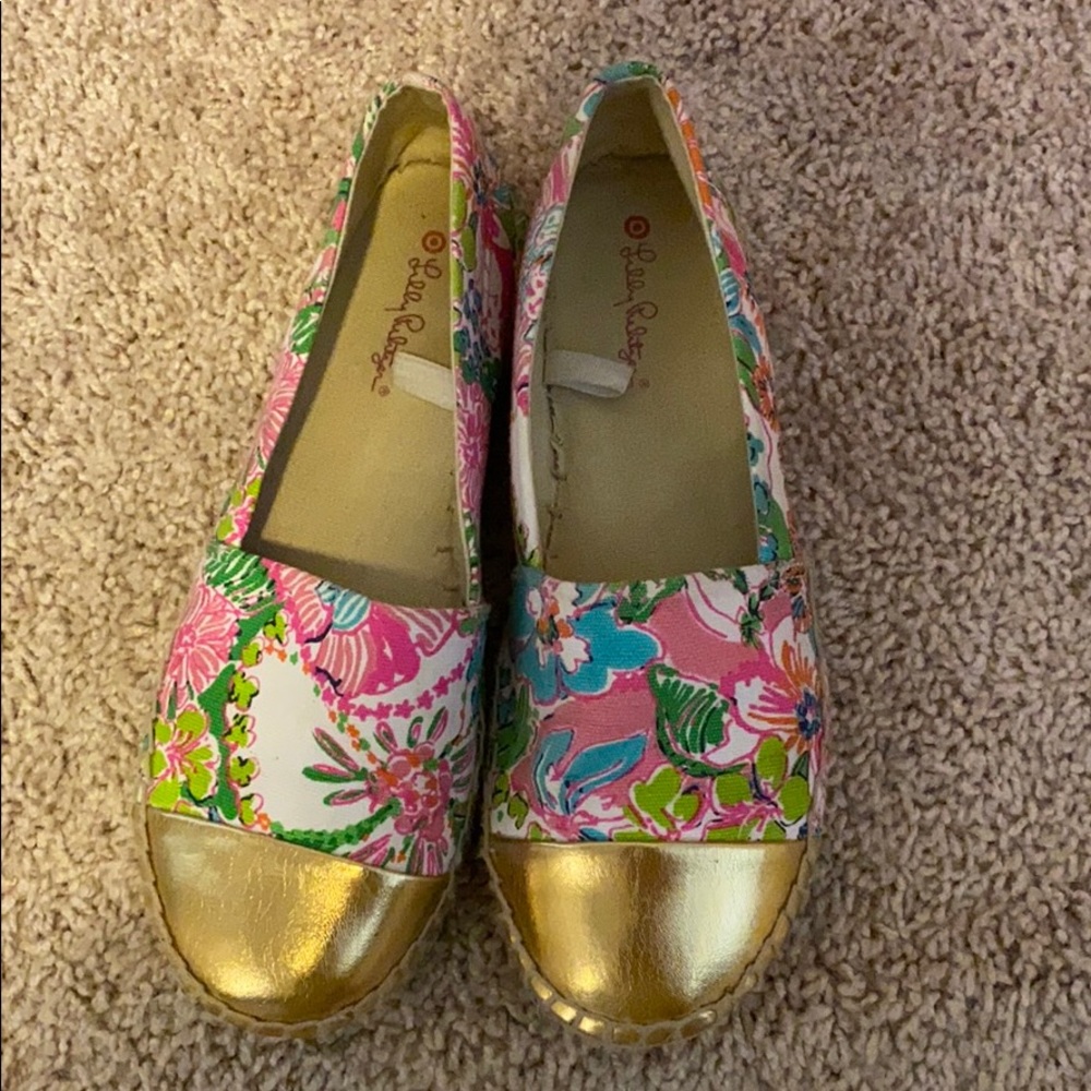 Lilly for Target espadrille gold tip flats size 7